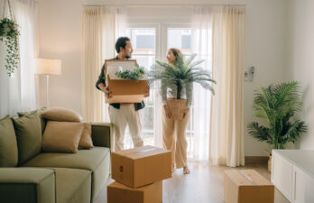 Couple moving into a a new home corner lot